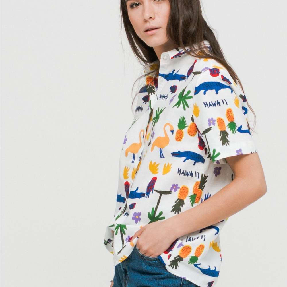 Barney Cools Men’s or Women’s The Holiday Short Sleeve Shirt in White Summer